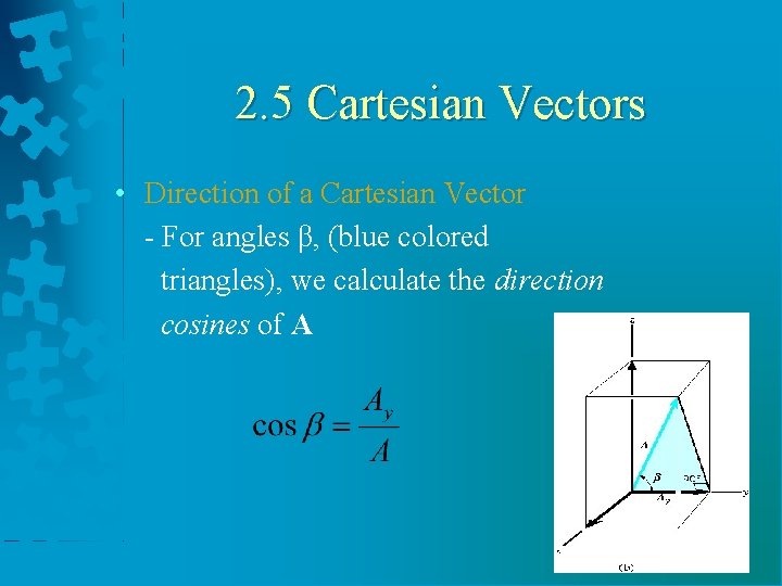 2. 5 Cartesian Vectors • Direction of a Cartesian Vector - For angles β,