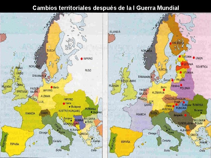 Cambios territoriales después de la I Guerra Mundial 