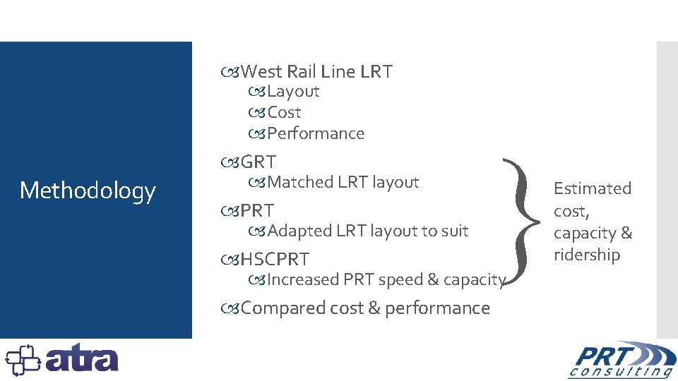  West Rail Line LRT Layout Cost Performance GRT Methodology Matched LRT layout PRT