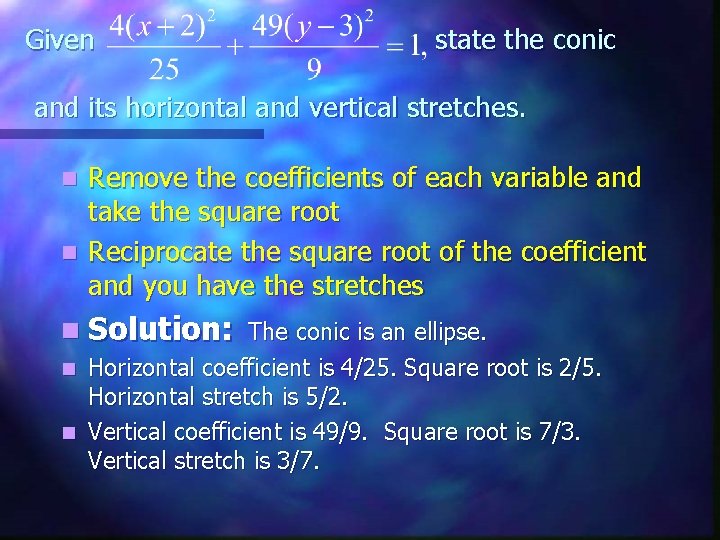 Transformations of Conics Pure Math 30 If the