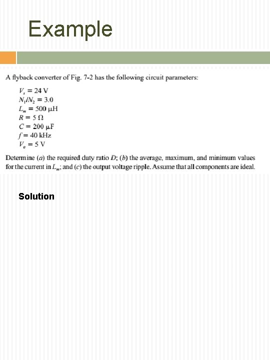 Example Solution 