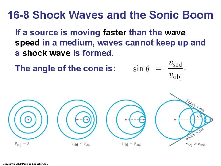 16 -8 Shock Waves and the Sonic Boom If a source is moving faster
