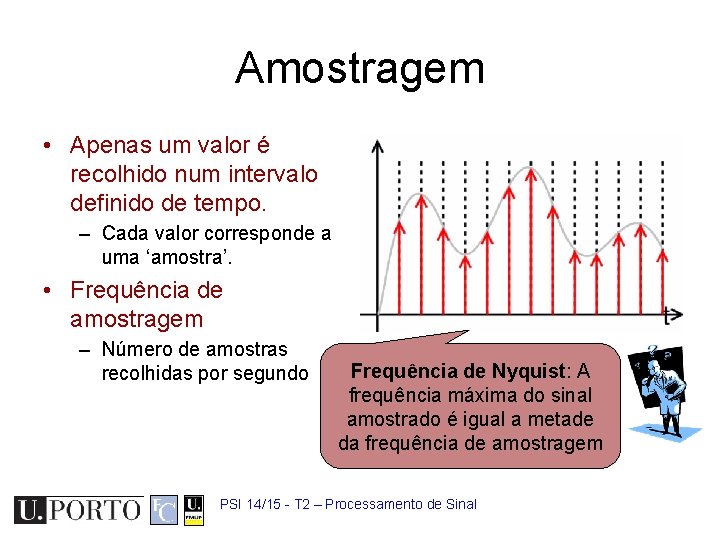 Amostragem • Apenas um valor é recolhido num intervalo definido de tempo. – Cada