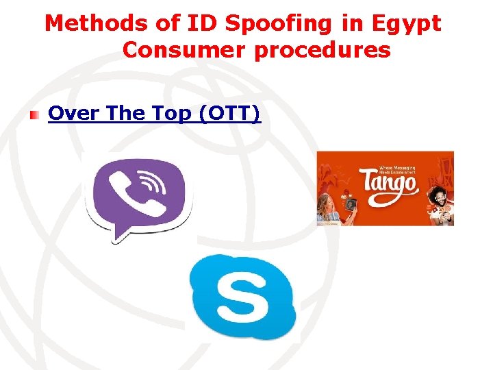 Methods of ID Spoofing in Egypt Consumer procedures Over The Top (OTT) 