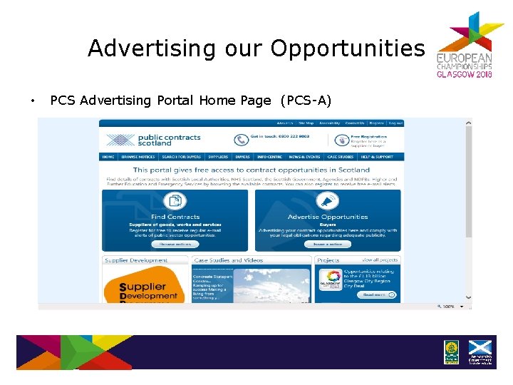 Advertising our Opportunities • PCS Advertising Portal Home Page (PCS-A) 
