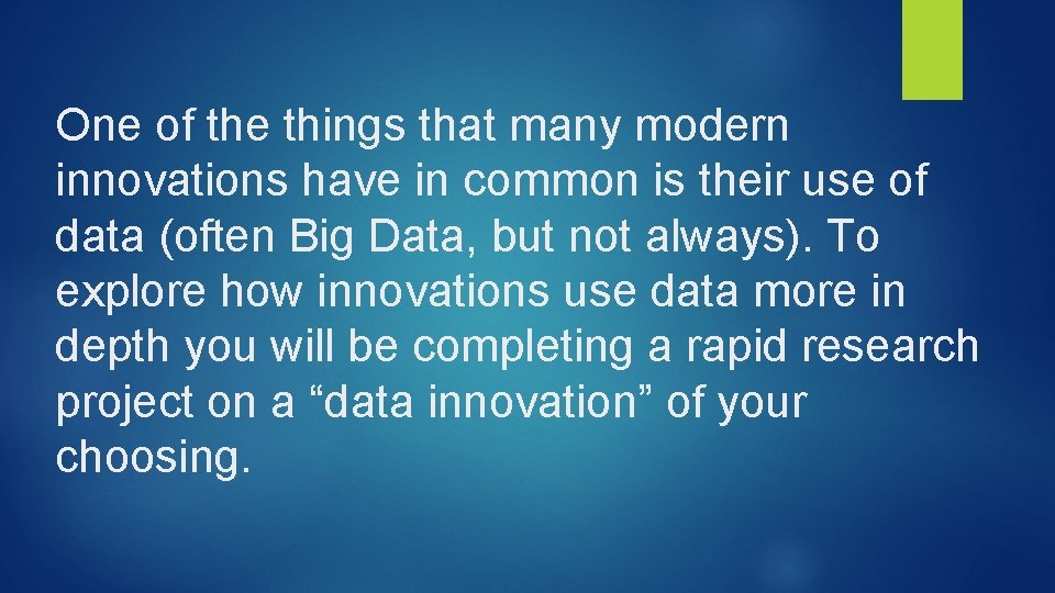 One of the things that many modern innovations have in common is their use One of the things that many modern innovations have in common is their use
