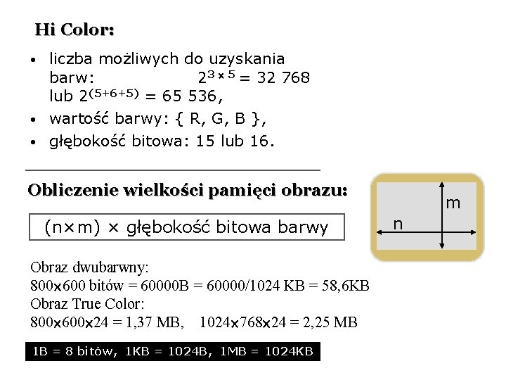 Podstawy grafiki komputerowej Modele barw WYKAD 1 B