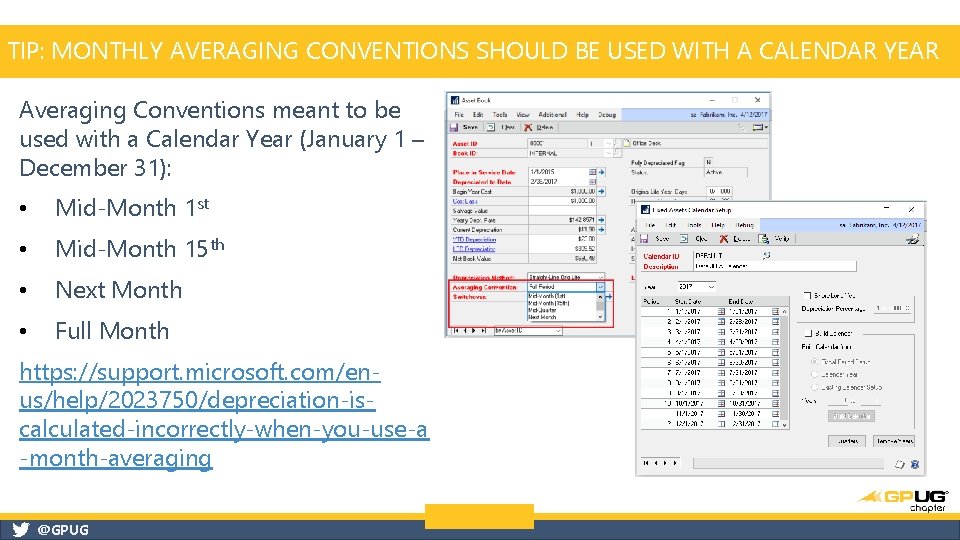 TIP: MONTHLY AVERAGING CONVENTIONS SHOULD BE USED WITH A CALENDAR YEAR Averaging Conventions meant TIP: MONTHLY AVERAGING CONVENTIONS SHOULD BE USED WITH A CALENDAR YEAR Averaging Conventions meant
