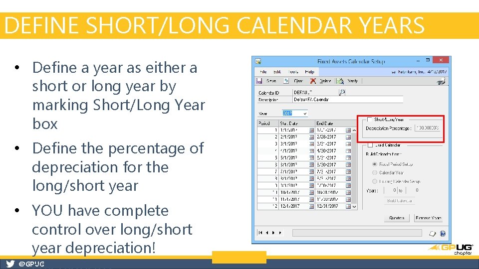 DEFINE SHORT/LONG CALENDAR YEARS • Define a year as either a short or long DEFINE SHORT/LONG CALENDAR YEARS • Define a year as either a short or long