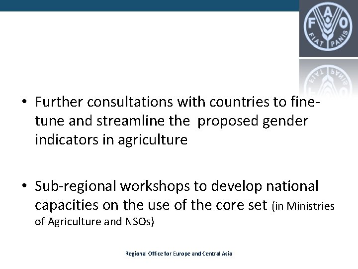 The Way Forward • Further consultations with countries to finetune and streamline the proposed The Way Forward • Further consultations with countries to finetune and streamline the proposed