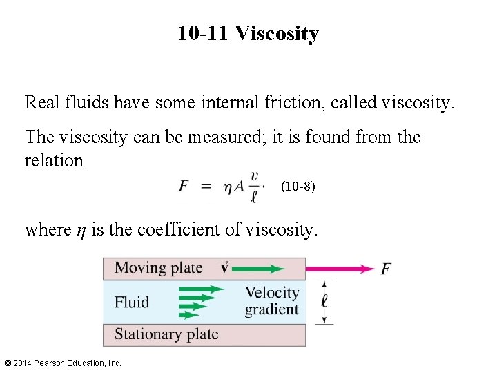 10 -11 Viscosity Real fluids have some internal friction, called viscosity. The viscosity can 10 -11 Viscosity Real fluids have some internal friction, called viscosity. The viscosity can
