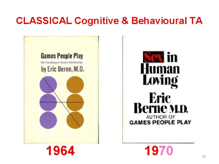 CLASSICAL Cognitive & Behavioural TA 1964 1970 16 