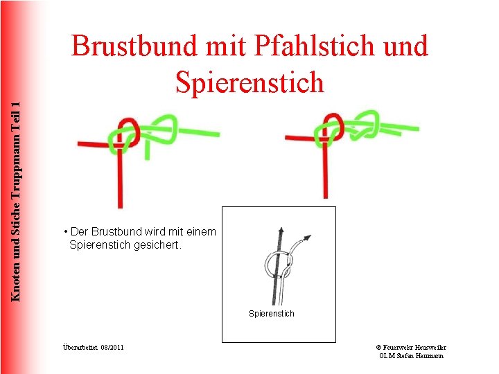 Knoten und Stiche Truppmann Teil 1 Brustbund mit Pfahlstich und Spierenstich • Der Brustbund