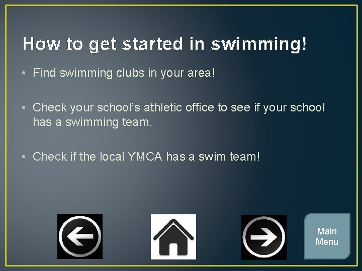 How to get started in swimming! • Find swimming clubs in your area! •