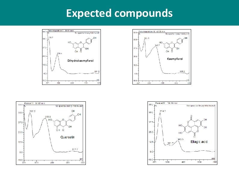 Expected compounds Dihydrokaempferol Kaempferol Expected compounds Dihydrokaempferol Kaempferol