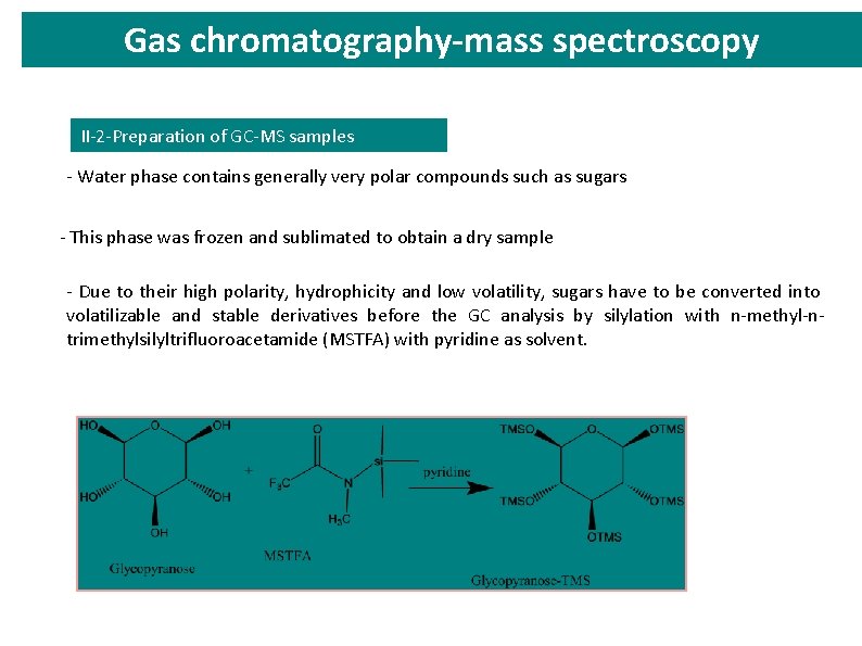 Gas chromatography-mass spectroscopy II-2 -Preparation of GC-MS samples - Water phase contains generally very Gas chromatography-mass spectroscopy II-2 -Preparation of GC-MS samples - Water phase contains generally very