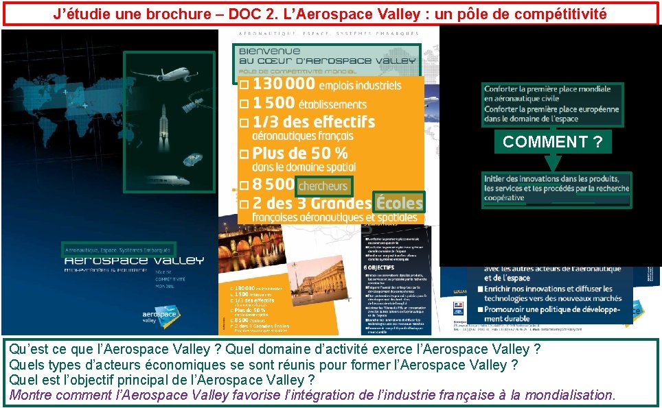 J’étudie une brochure – DOC 2. L’Aerospace Valley : un pôle de compétitivité COMMENT