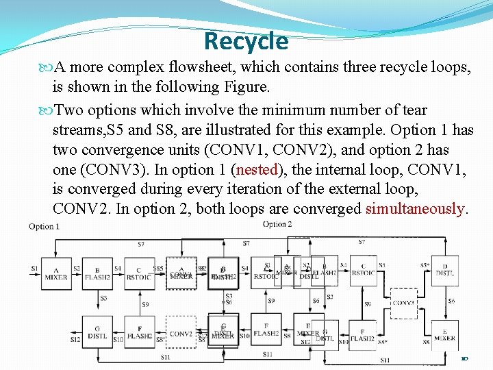 Recycle A more complex flowsheet, which contains three recycle loops, is shown in the