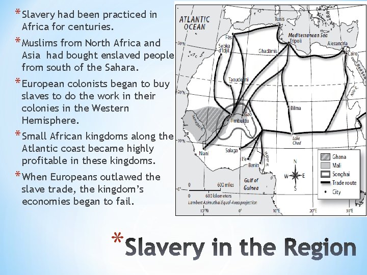 * Slavery had been practiced in Africa for centuries. * Muslims from North Africa