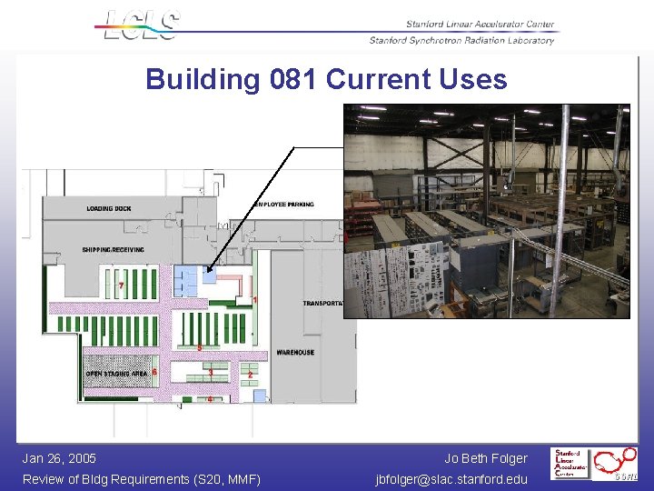 Building 081 Current Uses Jan 26, 2005 Review of Bldg Requirements (S 20, MMF)