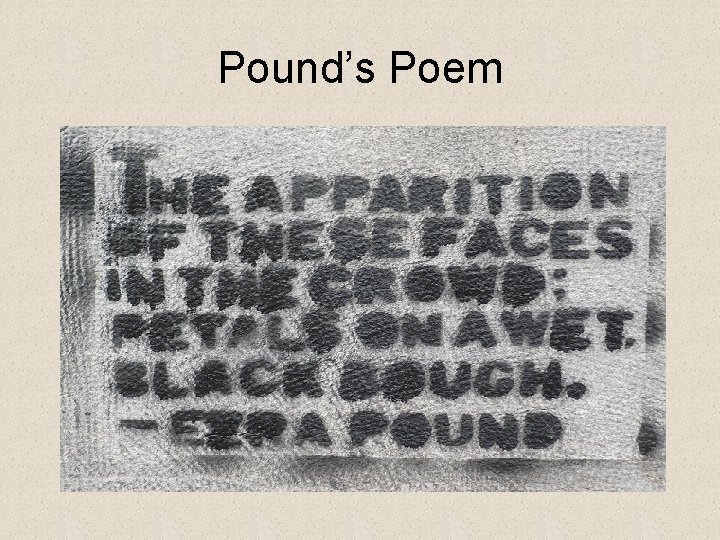 Pound’s Poem 