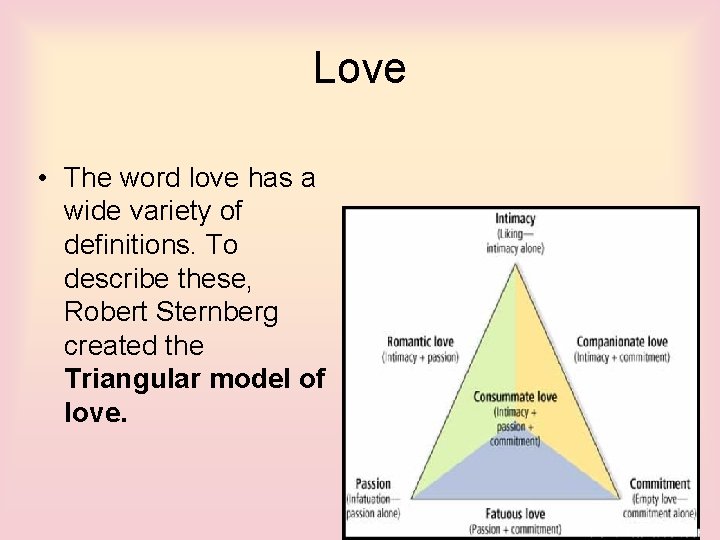 Love • The word love has a wide variety of definitions. To describe these,