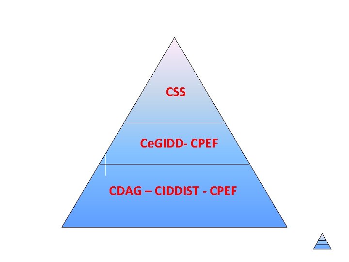 CSS Ce. GIDD- CPEF CDAG – CIDDIST - CPEF 