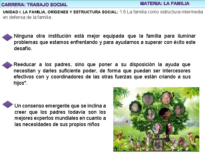 UNIDAD I. LA FAMILIA, ORÍGENES Y ESTRUCTURA SOCIAL: 1. 6 La familia como estructura
