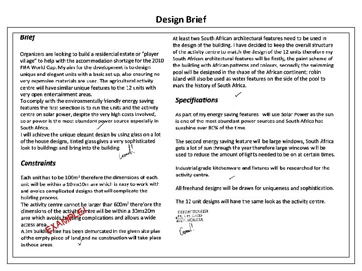 Design Brief ! AM X E E PL Design Brief ! AM X E E PL