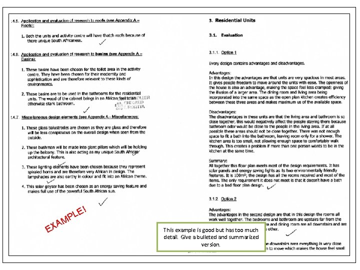 ! AM X E E PL This example is good but has too much ! AM X E E PL This example is good but has too much