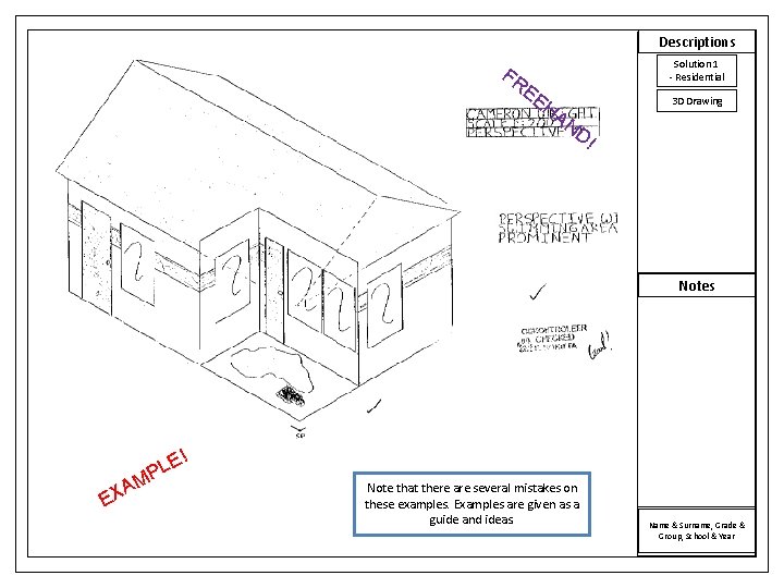 Descriptions Solution 1 - Residential FR EE HA 3 D Drawing ND ! Notes Descriptions Solution 1 - Residential FR EE HA 3 D Drawing ND ! Notes