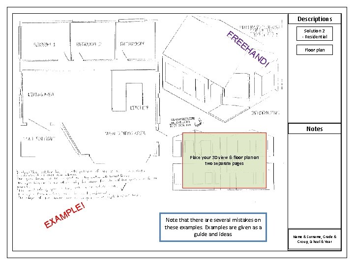 Descriptions FR EE Solution 2 - Residential HA Floor plan ND ! Notes Place Descriptions FR EE Solution 2 - Residential HA Floor plan ND ! Notes Place