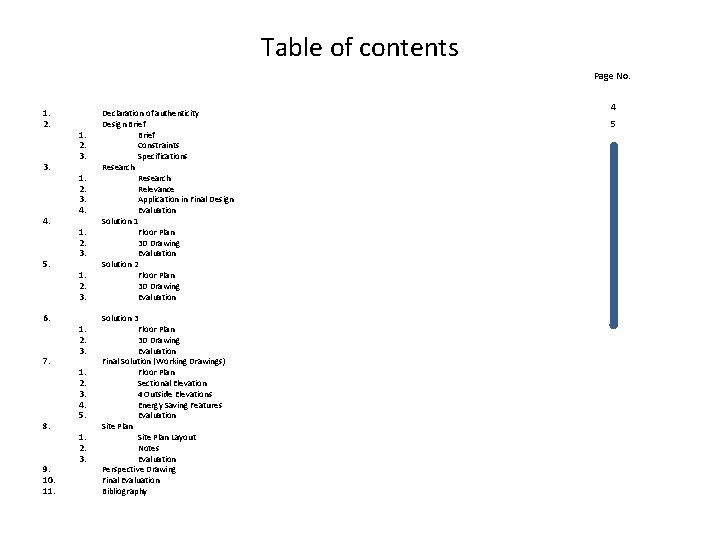 Table of contents Page No. 1. 2. 3. 4. 5. 6. 7. 8. 9. Table of contents Page No. 1. 2. 3. 4. 5. 6. 7. 8. 9.