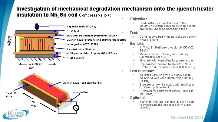 Investigation of mechanical degradation mechanism onto the quench heater insulation to Nb 3 Sn