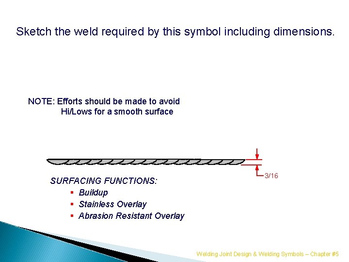 Sketch the weld required by this symbol including dimensions. NOTE: Efforts should be made