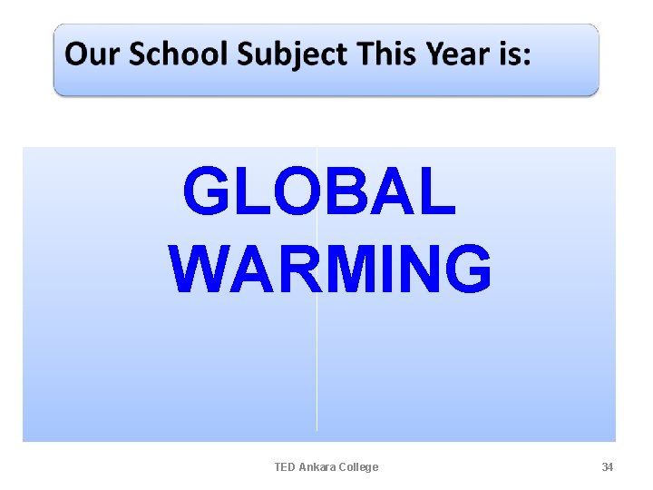 GLOBAL WARMING TED Ankara College 34 GLOBAL WARMING TED Ankara College 34
