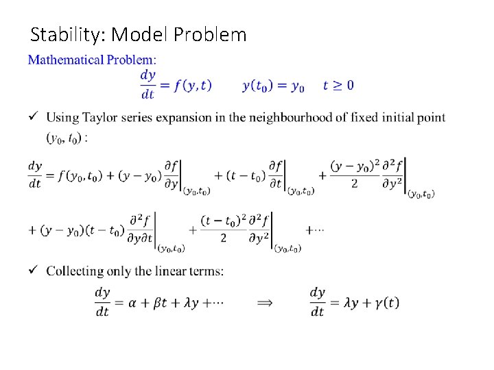 Stability: Model Problem • 