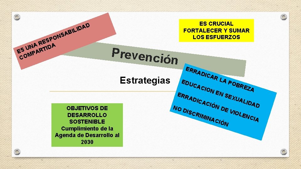 ES CRUCIAL FORTALECER Y SUMAR LOS ESFUERZOS D IDA IL SAB N PO S