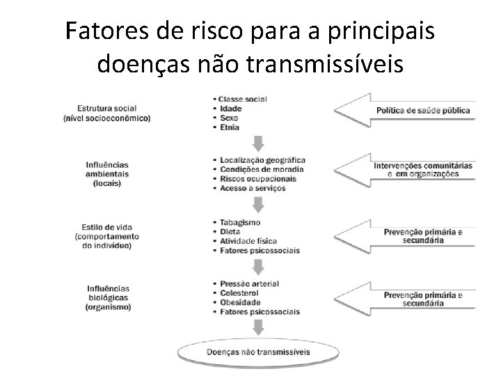 Fatores de risco para a principais doenças não transmissíveis 