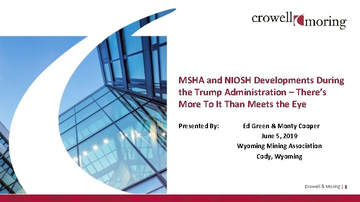 MSHA and NIOSH Developments During the Trump Administration – There’s More To It Than