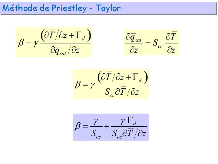 Méthode de Priestley - Taylor 