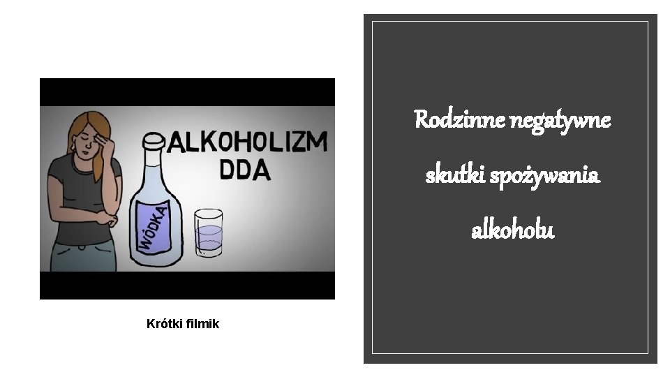 Rodzinne negatywne skutki spożywania alkoholu Krótki filmik 