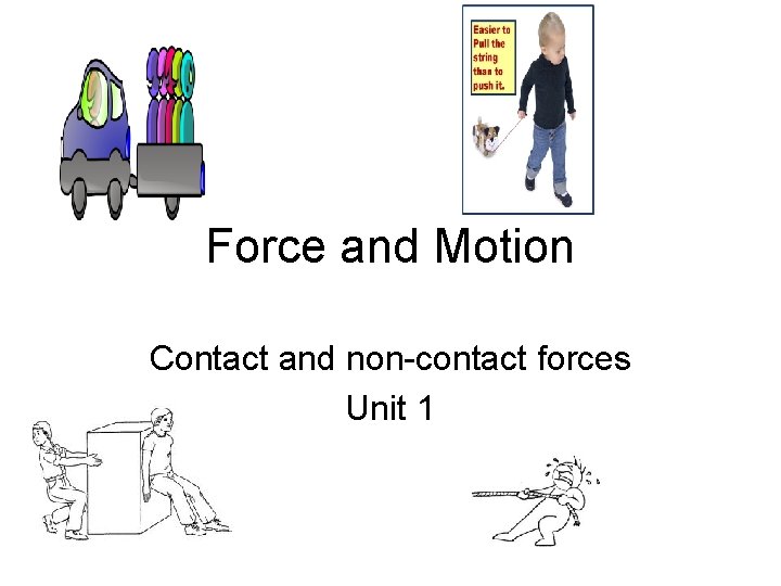 Force and Motion Contact and non-contact forces Unit 1 