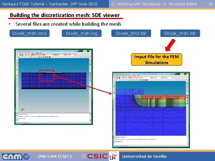 Sentaurs TCAD Tutorial – Santander, 24 th June 2015 II. Working with Structures: S.