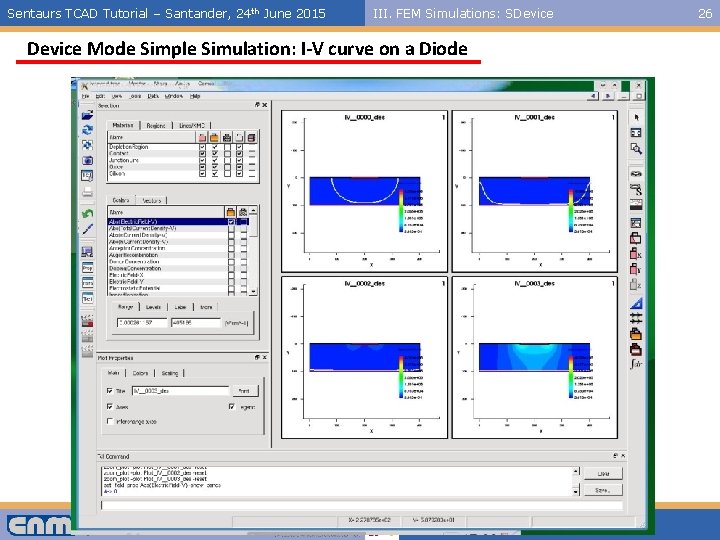 Sentaurs TCAD Tutorial – Santander, 24 th June 2015 III. FEM Simulations: SDevice Mode