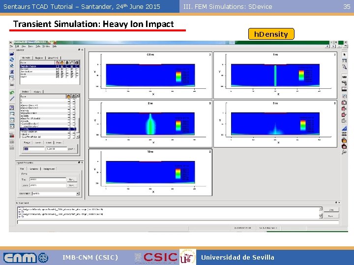 Sentaurs TCAD Tutorial – Santander, 24 th June 2015 III. FEM Simulations: SDevice Transient