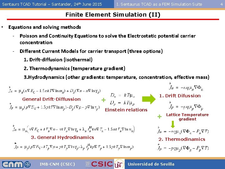 Sentaurs TCAD Tutorial – Santander, 24 th June 2015 I. Sentaurus TCAD as a