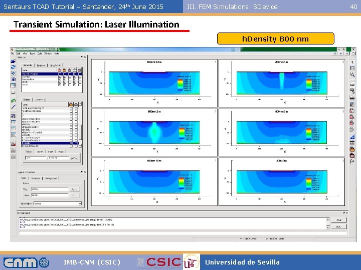 Sentaurs TCAD Tutorial – Santander, 24 th June 2015 III. FEM Simulations: SDevice Transient