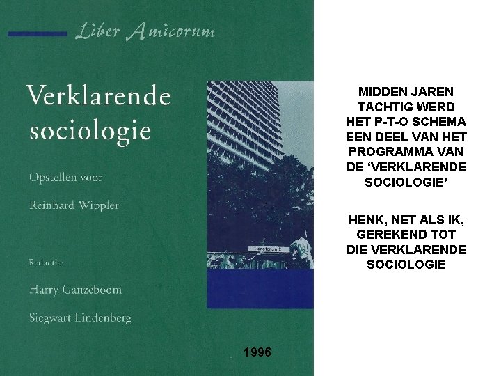 MIDDEN JAREN TACHTIG WERD HET P-T-O SCHEMA EEN DEEL VAN HET PROGRAMMA VAN DE