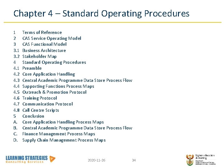 Chapter 4 – Standard Operating Procedures 1 2 3 3. 1 3. 2 4